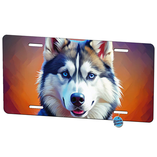 Siberian Husky Dog Pop Art Metal Vanity Novelty Tag License Plate for Trucks Cars SUVs