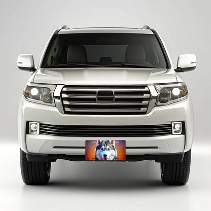 Siberian Husky Dog Pop Art Metal Vanity Novelty Tag License Plate for Trucks Cars SUVs