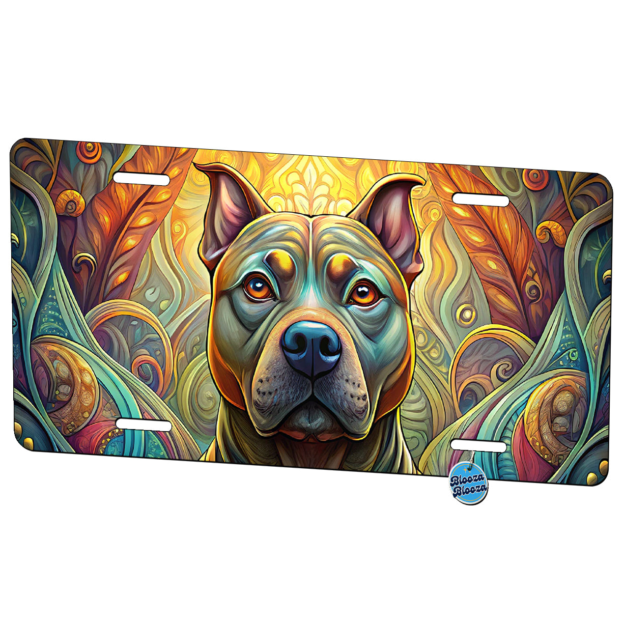 Staffordshire Bull Terrier Staffy Dog Art Nouveau Metal Vanity Novelty Tag License Plate for Trucks Cars SUVs