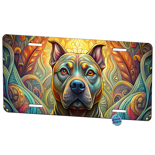 Staffordshire Bull Terrier Staffy Dog Art Nouveau Metal Vanity Novelty Tag License Plate for Trucks Cars SUVs