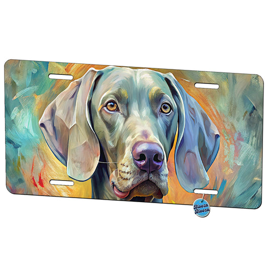 Weimaraner Dog Expressionism Art Metal Vanity Novelty Tag License Plate for Trucks Cars SUVs