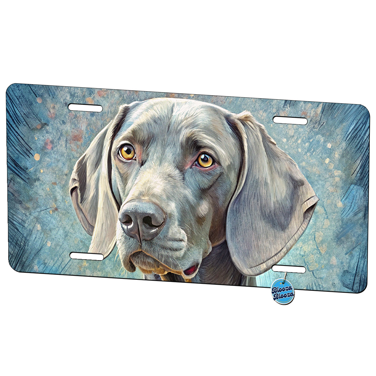Weimaraner Dog Illustration Metal Vanity Novelty Tag License Plate for Trucks Cars SUVs