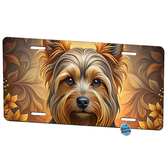 Yorkshire Terrier Yorkie Dog Art Nouveau Metal Vanity Novelty Tag License Plate for Trucks Cars SUVs