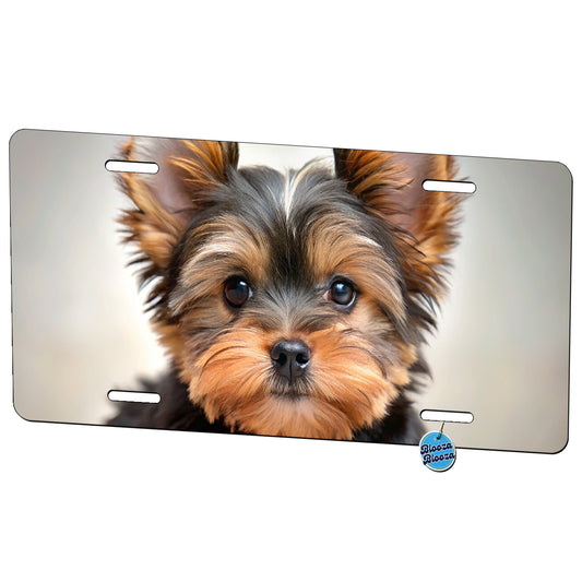 Yorkshire Terrier Yorkie Dog Puppy Photo Metal Vanity Novelty Tag License Plate for Trucks Cars SUVs
