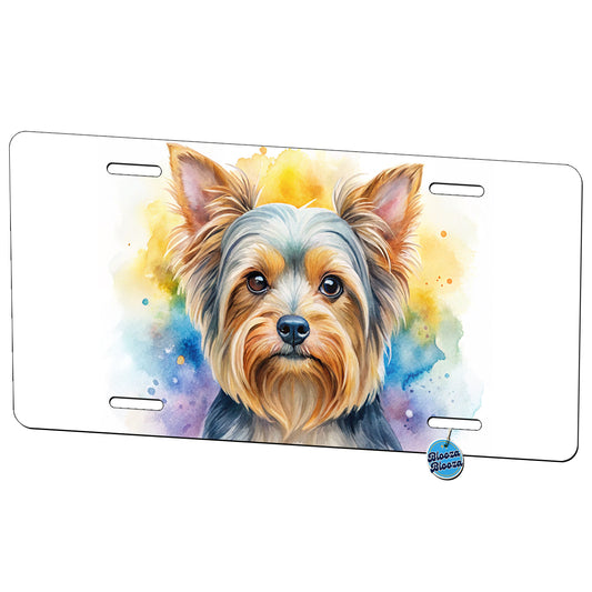Yorkshire Terrier Yorkie Dog Watercolor Style Metal Vanity Novelty Tag License Plate for Trucks Cars SUVs