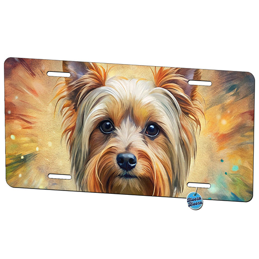 Yorkshire Terrier Yorkie French Bohemian Art Metal Vanity Novelty Tag License Plate for Trucks Cars SUVs