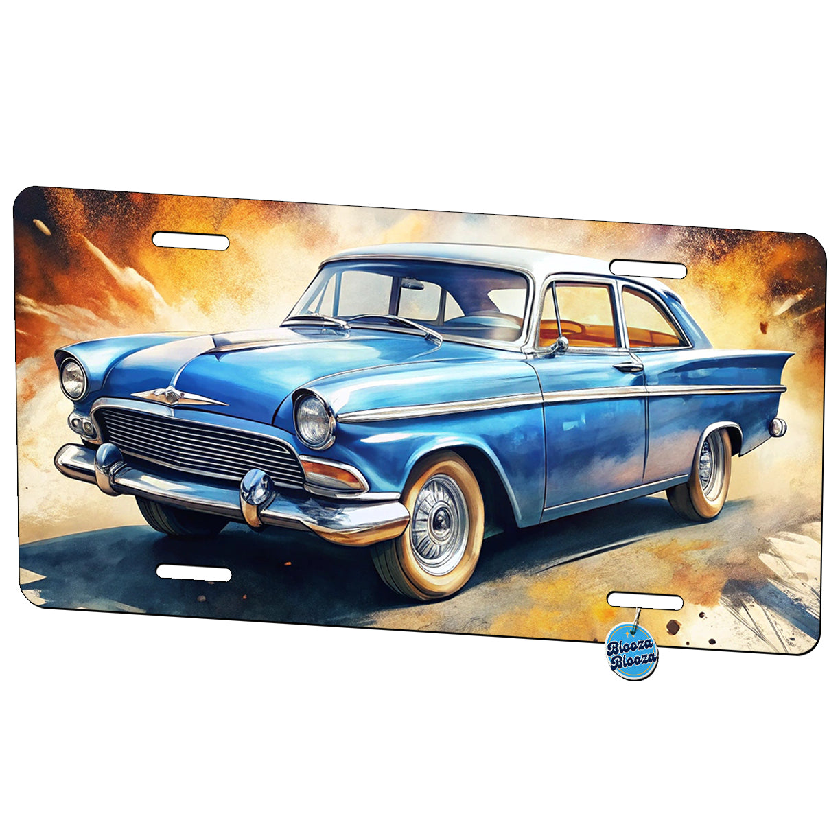 Classic Retro Car Art Metal Vanity Novelty Tag License Plate for Trucks Cars SUVs