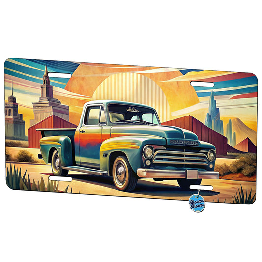 Classic Retro Truck Art Metal Vanity Novelty Tag License Plate for Trucks Cars SUVs
