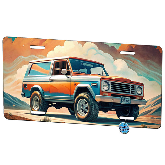 Retro Classic Off-Road Truck Art Metal Vanity Novelty Tag License Plate for Trucks Cars SUVs