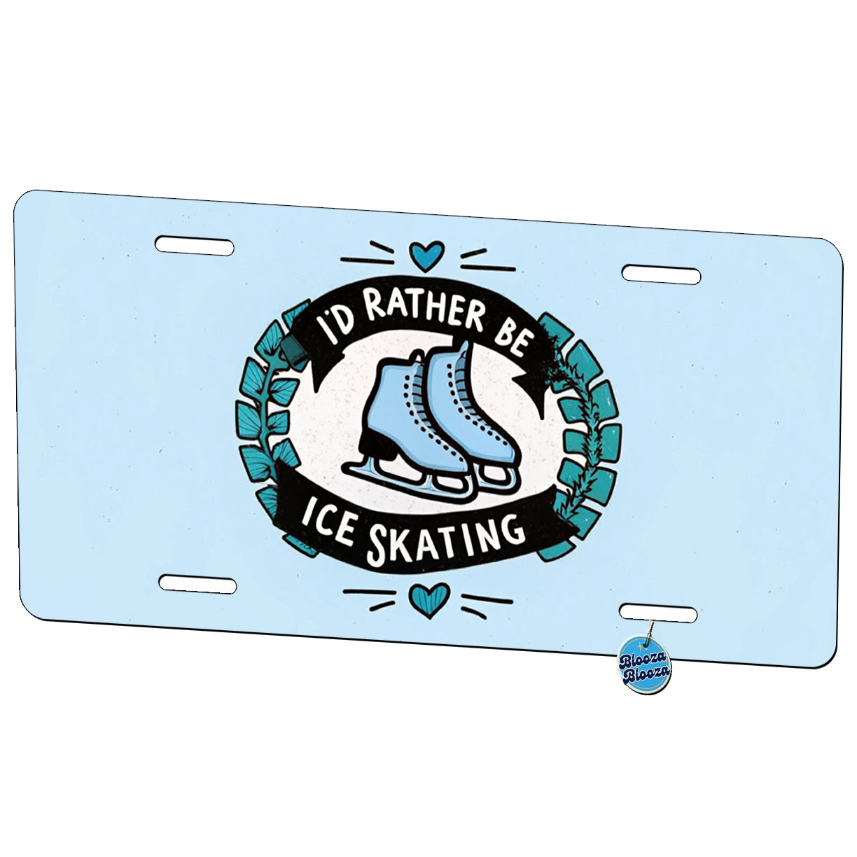I'd Rather Be Ice Skating Metal Vanity Novelty Tag License Plate for Trucks Cars SUVs
