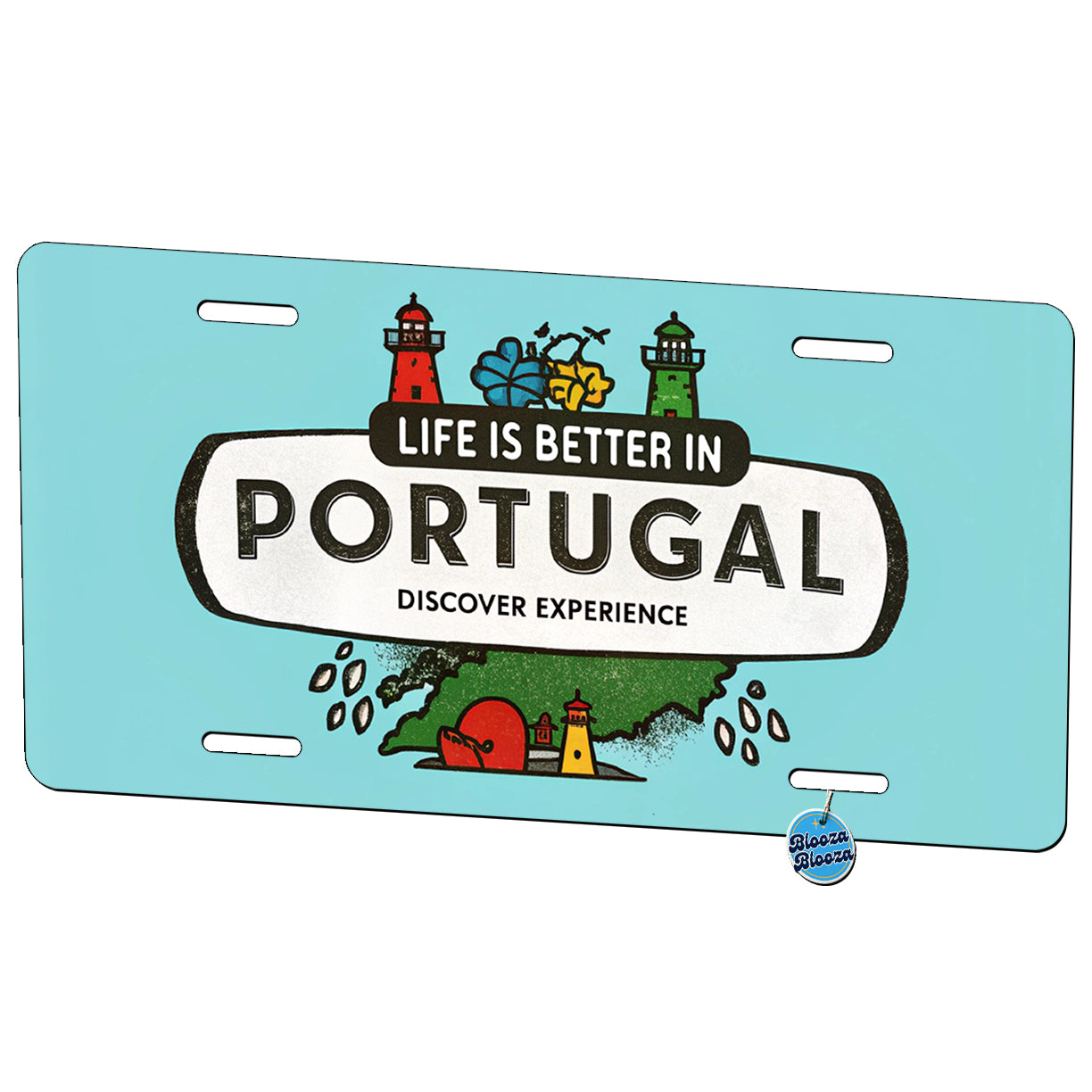 Life Is Better In Portugal Metal Vanity Novelty Tag License Plate for Trucks Cars SUVs