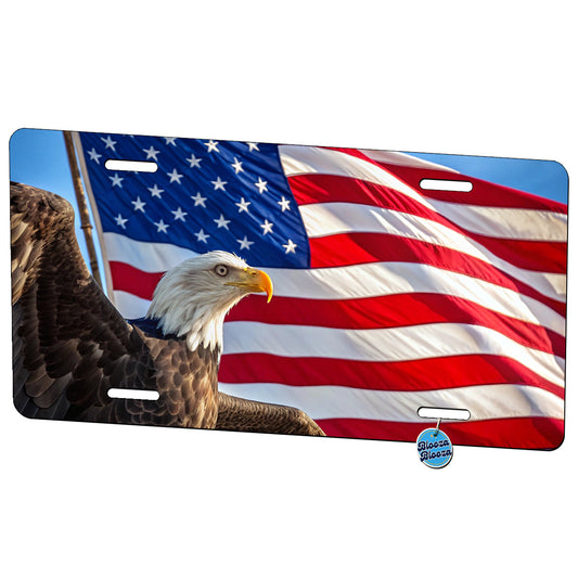 Eagle And American Flag USA United States Metal Vanity Novelty Tag License Plate for Trucks Cars SUVs