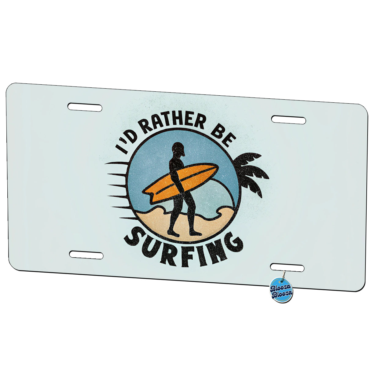 I'd Rather Be Surfing Metal Vanity Novelty Tag License Plate for Trucks Cars SUVs