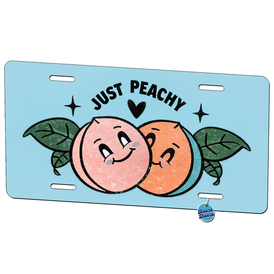 Just Peachy Adorable Metal Vanity Novelty Tag License Plate for Trucks Cars SUVs