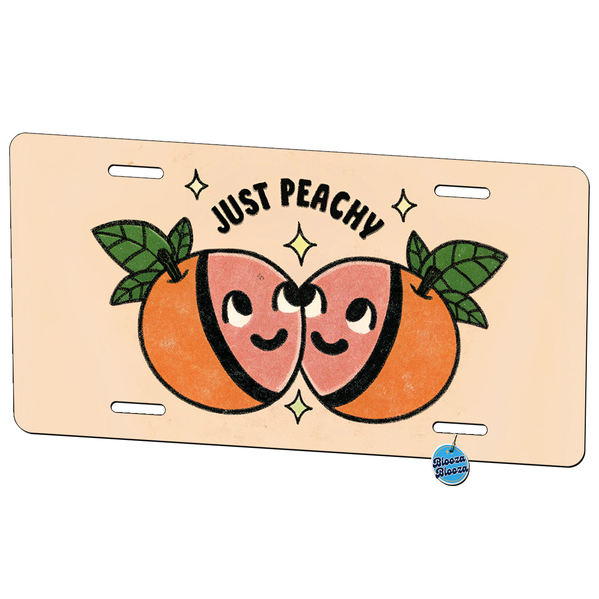 Just Peachy Cute Metal Vanity Novelty Tag License Plate for Trucks Cars SUVs
