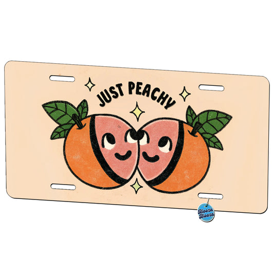 Just Peachy Cute Metal Vanity Novelty Tag License Plate for Trucks Cars SUVs