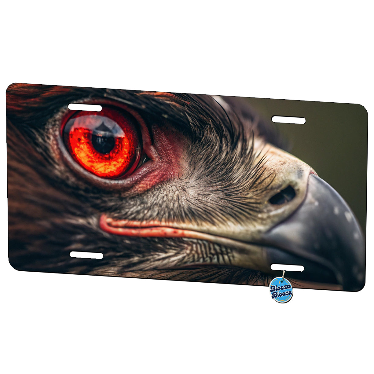 Red Eyes Hawk Bird Metal Vanity Novelty Tag License Plate for Trucks Cars SUVs