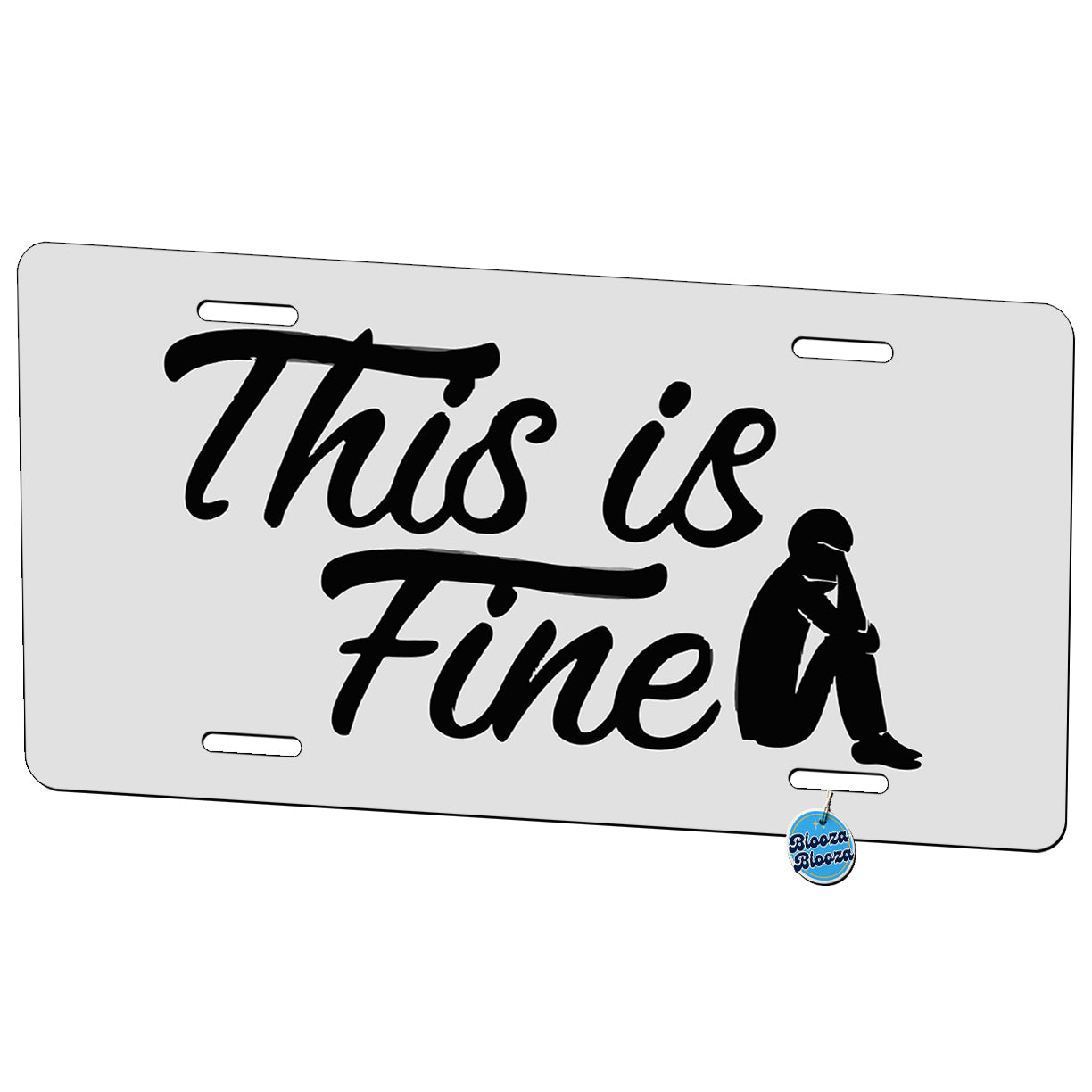 This Is Fine Funny Metal Vanity Novelty Tag License Plate for Trucks Cars SUVs
