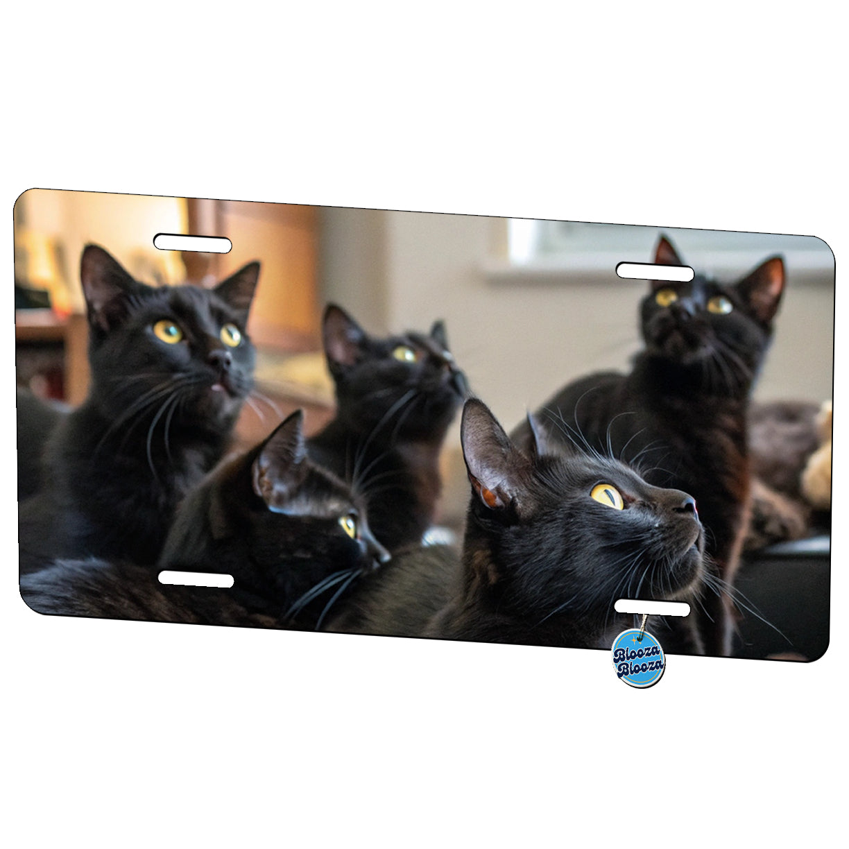 Bunch Of Black Cats Metal Vanity Novelty Tag License Plate for Trucks Cars SUVs
