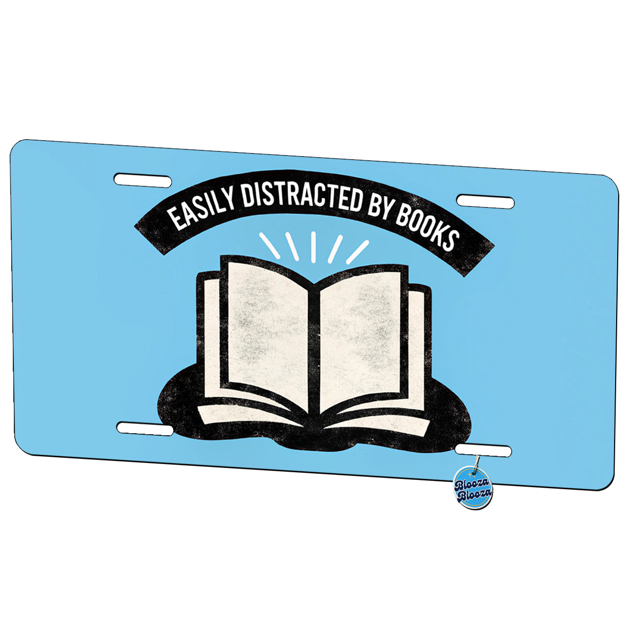 Easily Distracted By Books Reader Reading Metal Vanity Novelty Tag License Plate for Trucks Cars SUVs