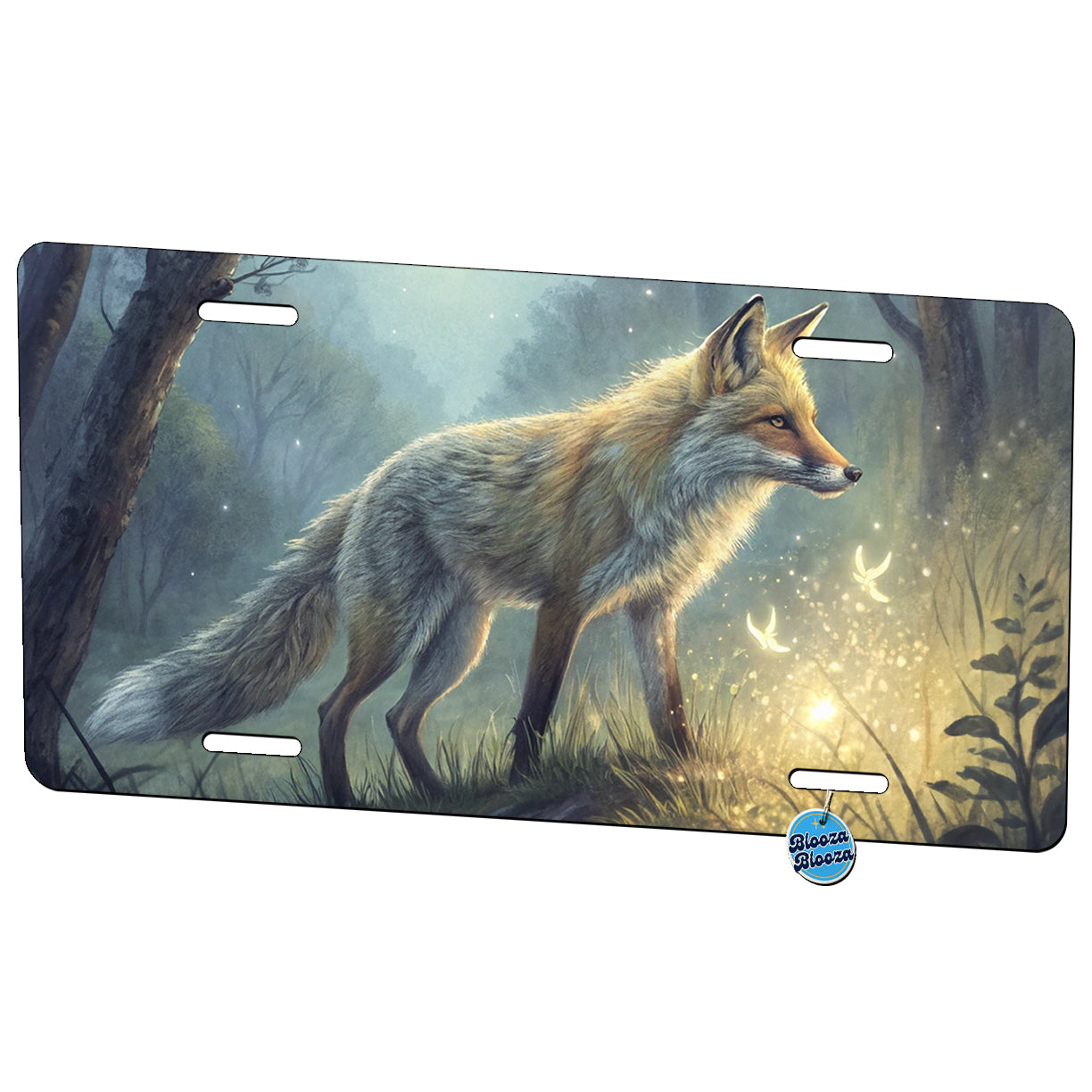 Fox At Night Metal Vanity Novelty Tag License Plate for Trucks Cars SUVs