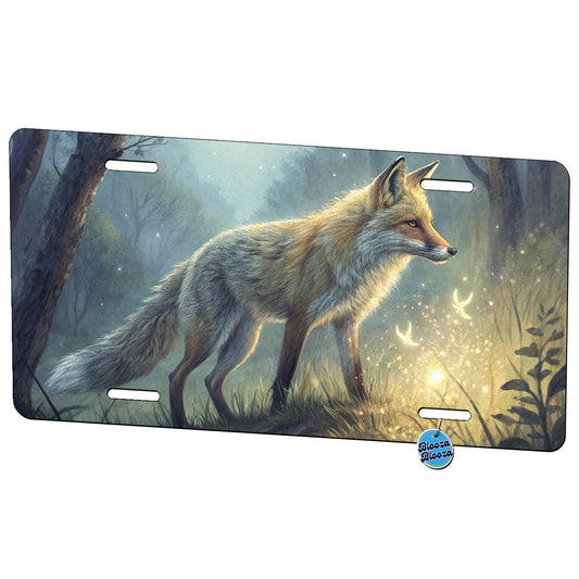 Fox At Night Metal Vanity Novelty Tag License Plate for Trucks Cars SUVs