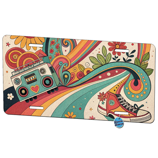 Groovy Design 70's Metal Vanity Novelty Tag License Plate for Trucks Cars SUVs