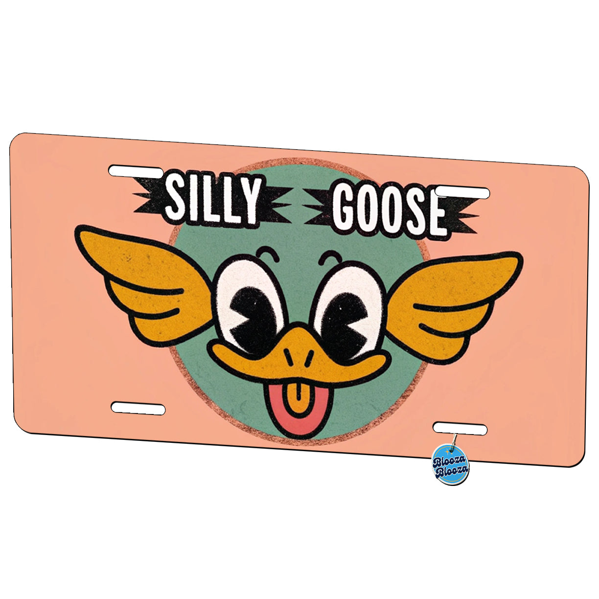Silly Goose Cute Metal Vanity Novelty Tag License Plate for Trucks Cars SUVs