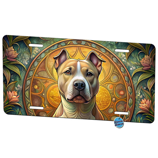 American Staffordshire Terrier Dog Art Nouveau Metal Vanity Novelty Tag License Plate for Trucks Cars SUVs