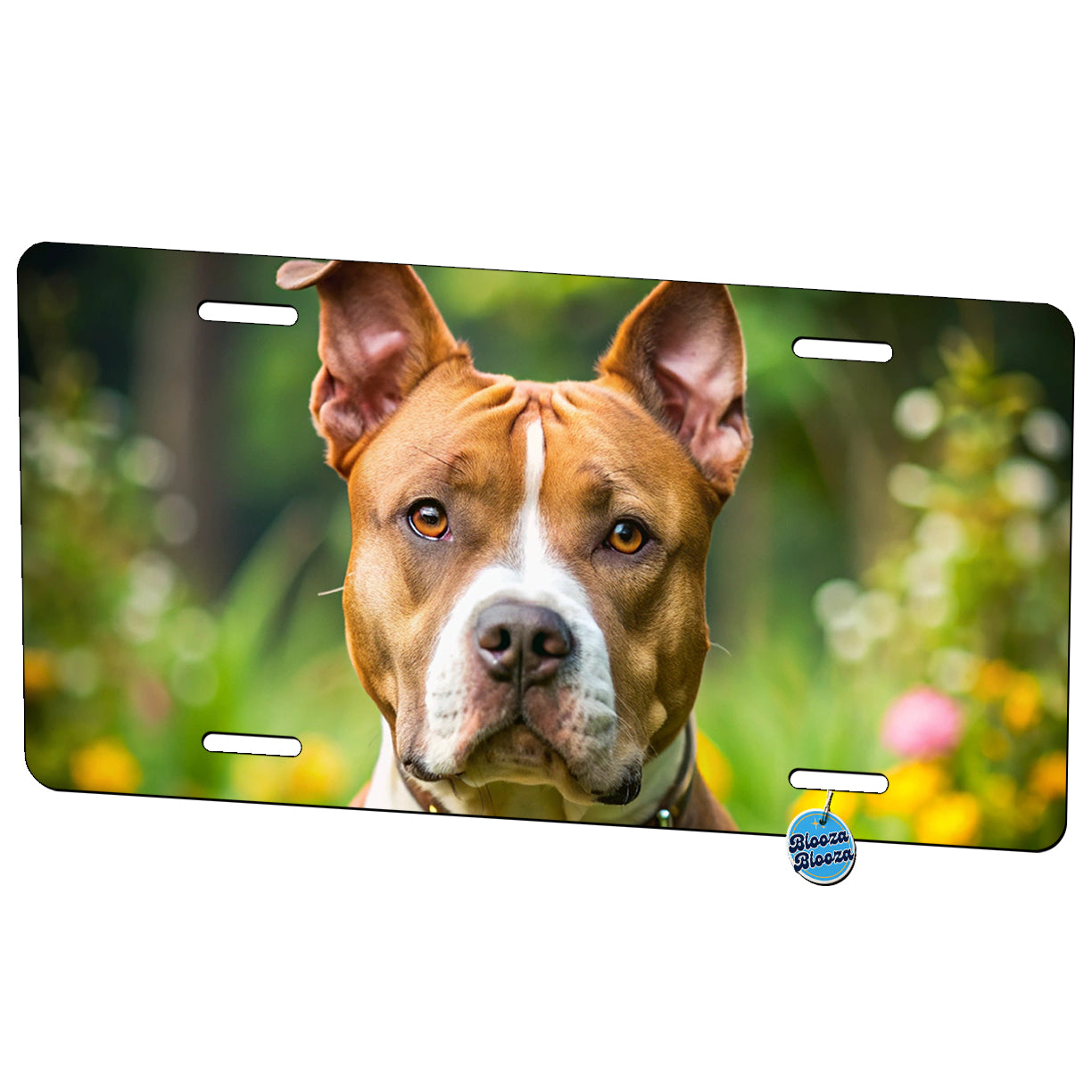American Staffordshire Terrier Dog Photo Metal Vanity Novelty Tag License Plate for Trucks Cars SUVs