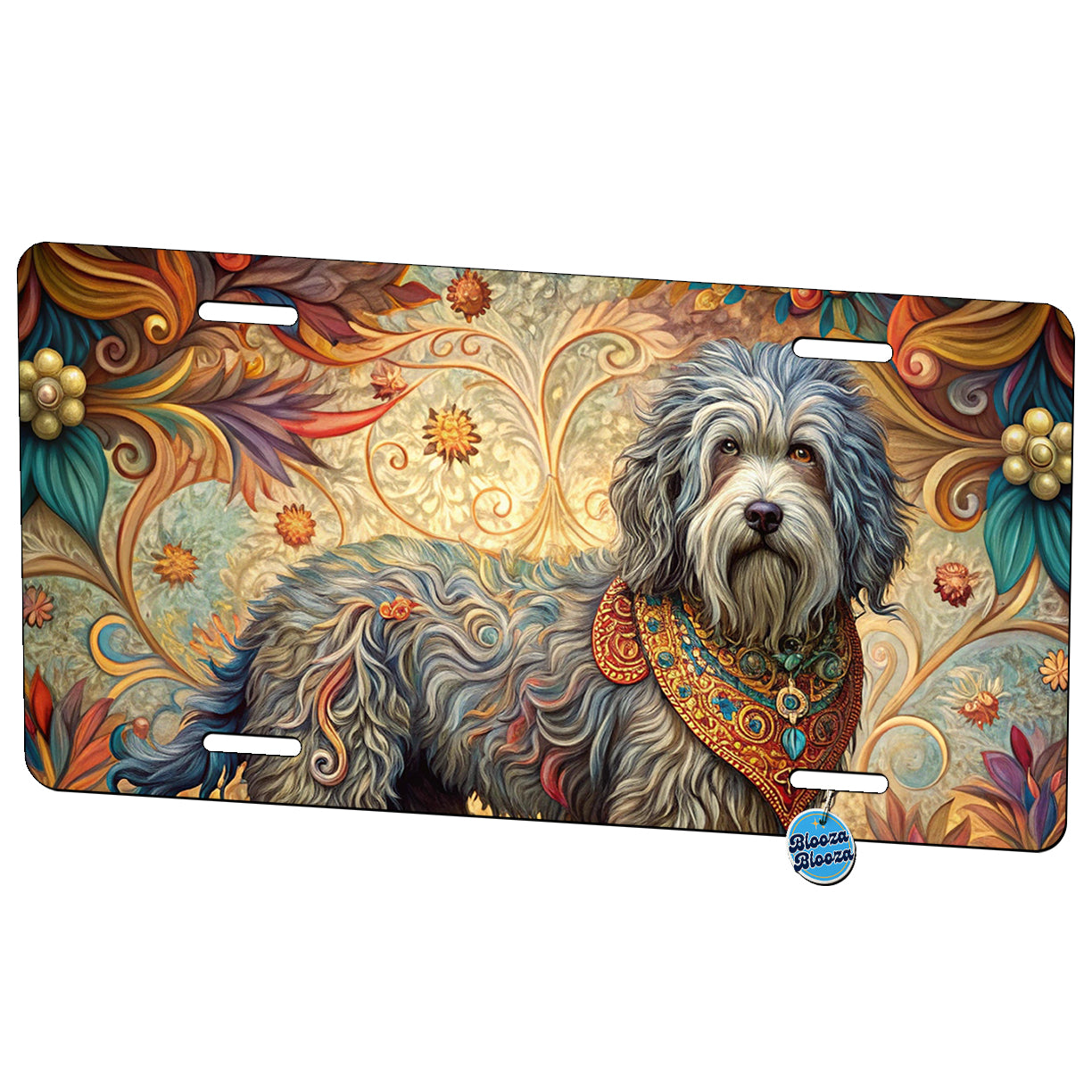 Barbet Dog Art Nouveau Metal Vanity Novelty Tag License Plate for Trucks Cars SUVs