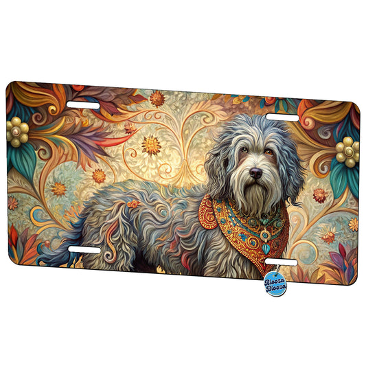 Barbet Dog Art Nouveau Metal Vanity Novelty Tag License Plate for Trucks Cars SUVs