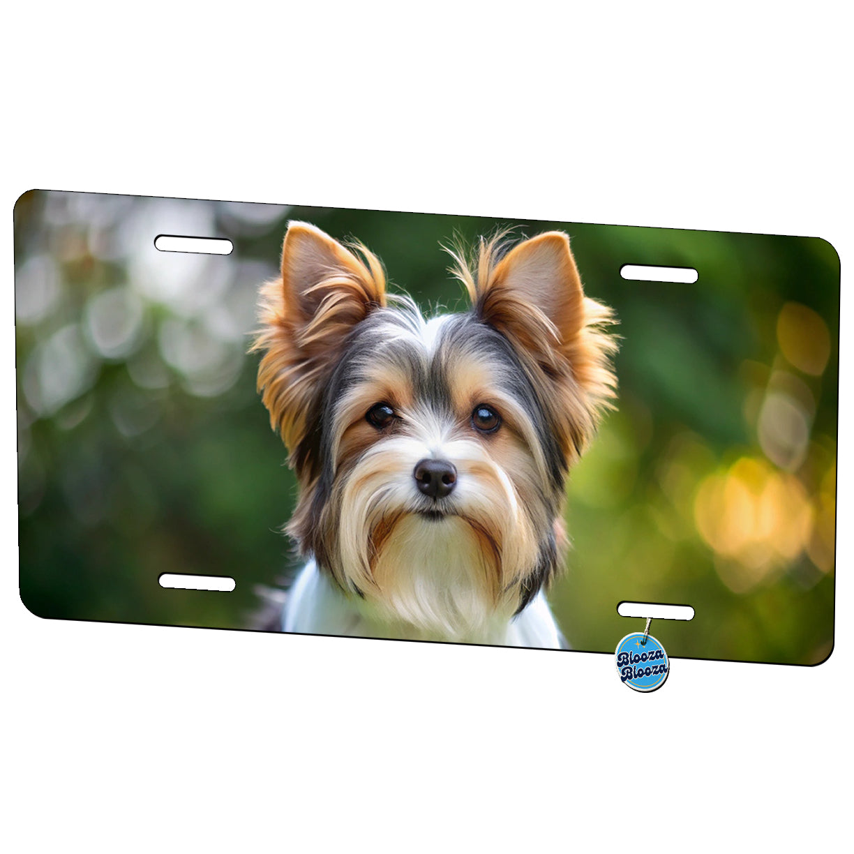 Biewer Terrier Dog Photo Metal Vanity Novelty Tag License Plate for Trucks Cars SUVs