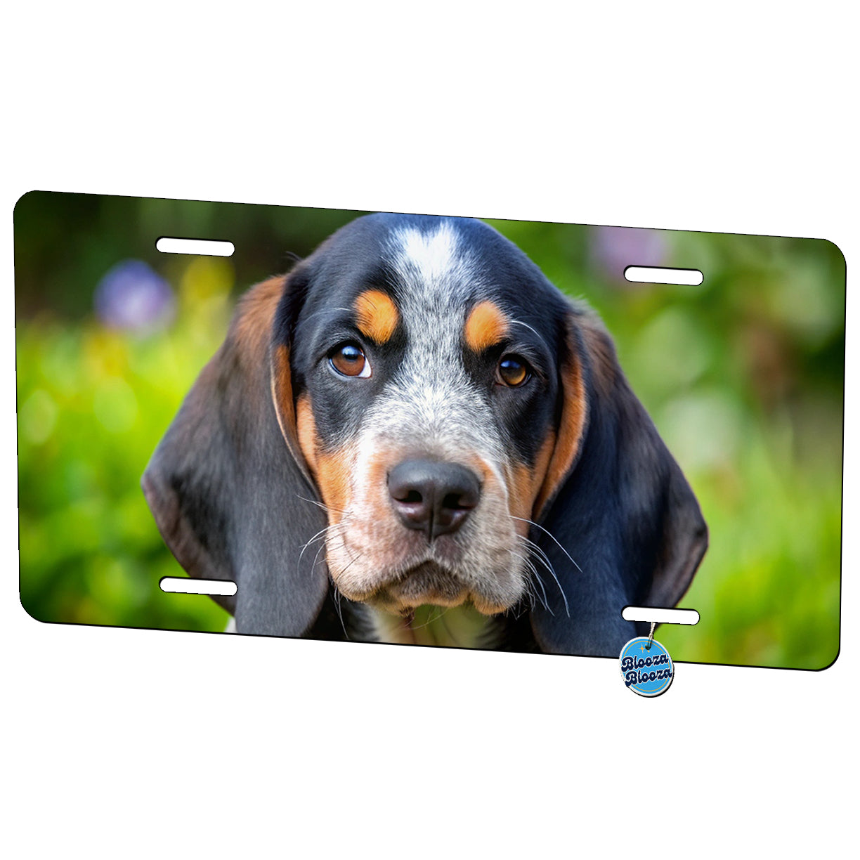 Bluetick Coonhound Dog Puppy Photo Metal Vanity Novelty Tag License Plate for Trucks Cars SUVs