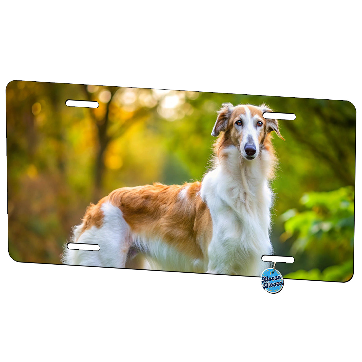 Borzoi Dog Photo Metal Vanity Novelty Tag License Plate for Trucks Cars SUVs