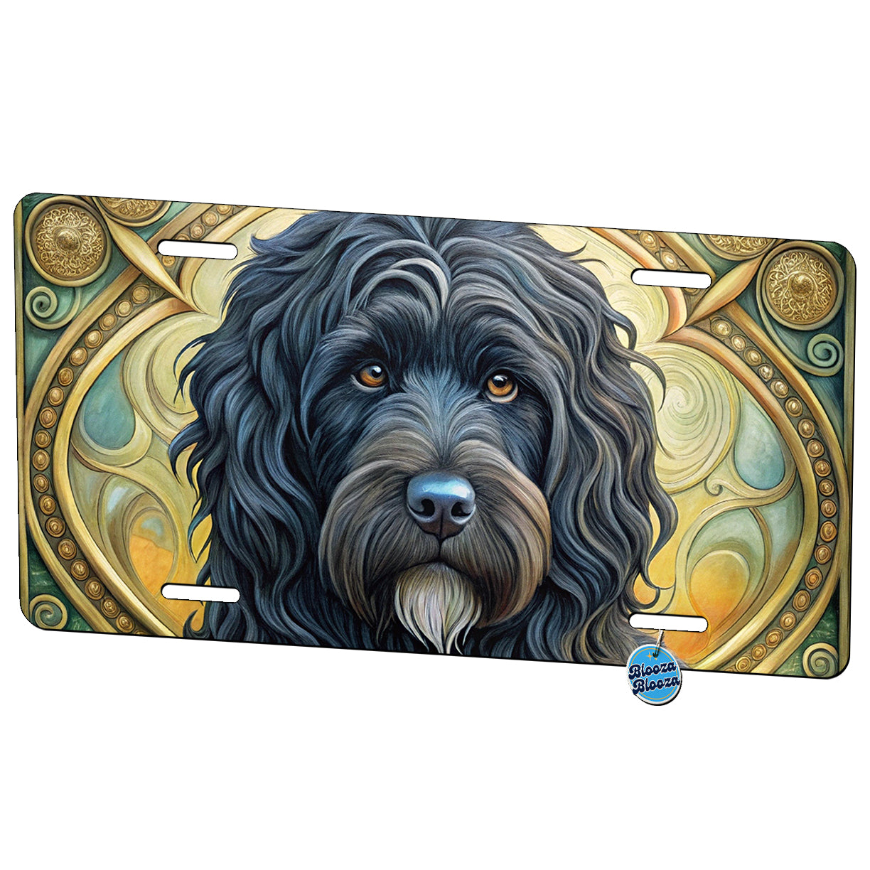 Bouviers Des Flandres Dog Art Nouveau Metal Vanity Novelty Tag License Plate for Trucks Cars SUVs
