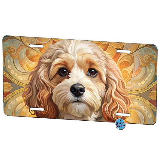 Cavachon Dog Art Nouveau Metal Vanity Novelty Tag License Plate for Trucks Cars SUVs