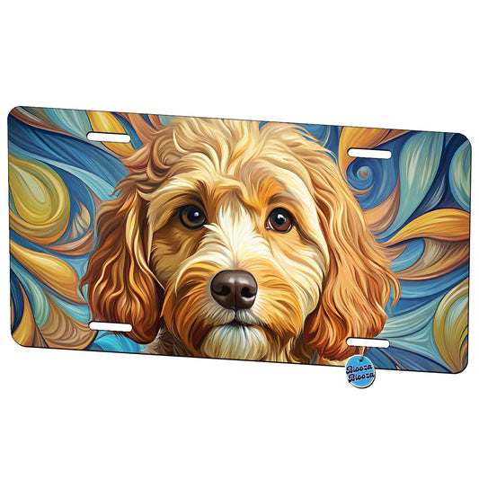 Cavapoo Dog Art Nouveau Metal Vanity Novelty Tag License Plate for Trucks Cars SUVs