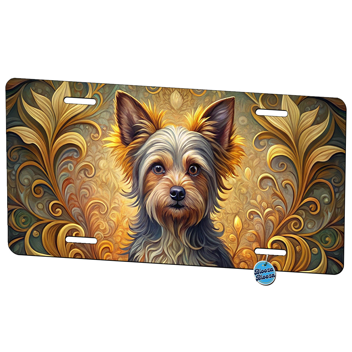 Chorkie Dog Art Nouveau Metal Vanity Novelty Tag License Plate for Trucks Cars SUVs
