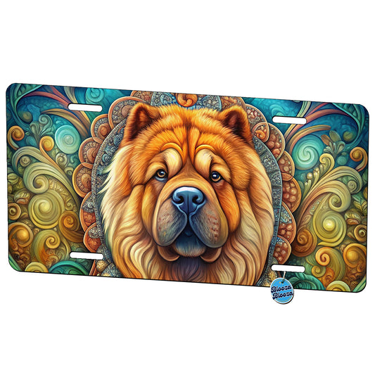 Chow Chow Dog Art Nouveau Metal Vanity Novelty Tag License Plate for Trucks Cars SUVs