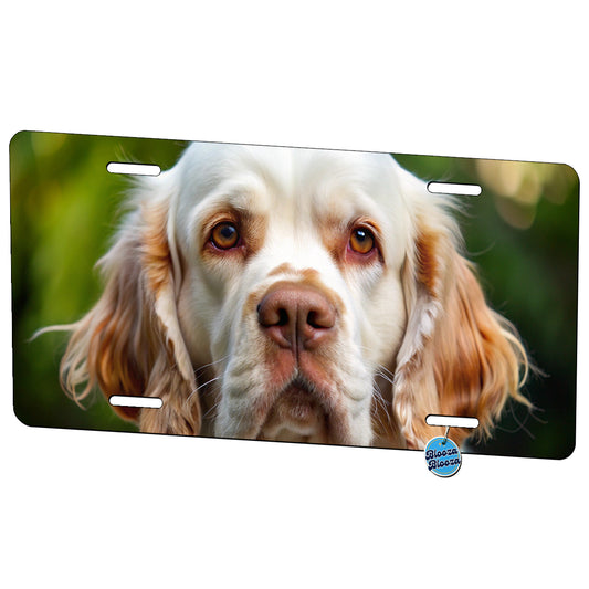 Clumber Spaniel Dog Photo Metal Vanity Novelty Tag License Plate for Trucks Cars SUVs