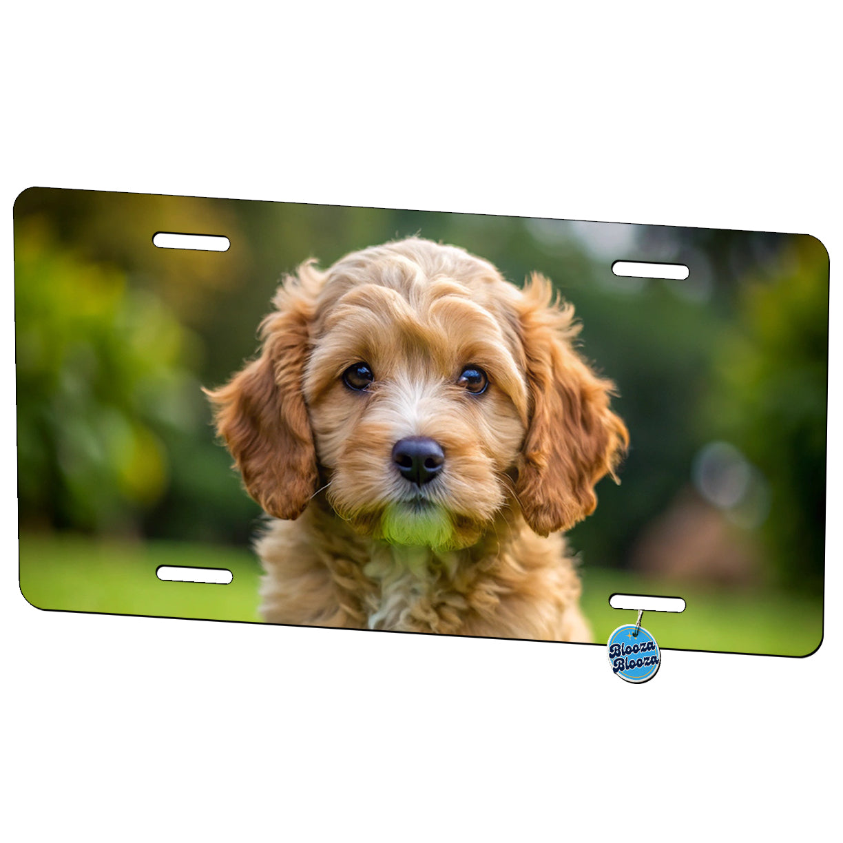 Cockapoo Dog Puppy Photo Metal Vanity Novelty Tag License Plate for Trucks Cars SUVs