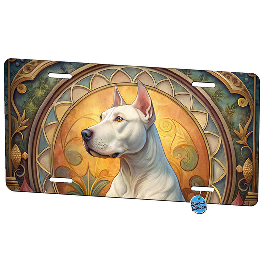 Dogo Argentino Dog Art Nouveau Metal Vanity Novelty Tag License Plate for Trucks Cars SUVs