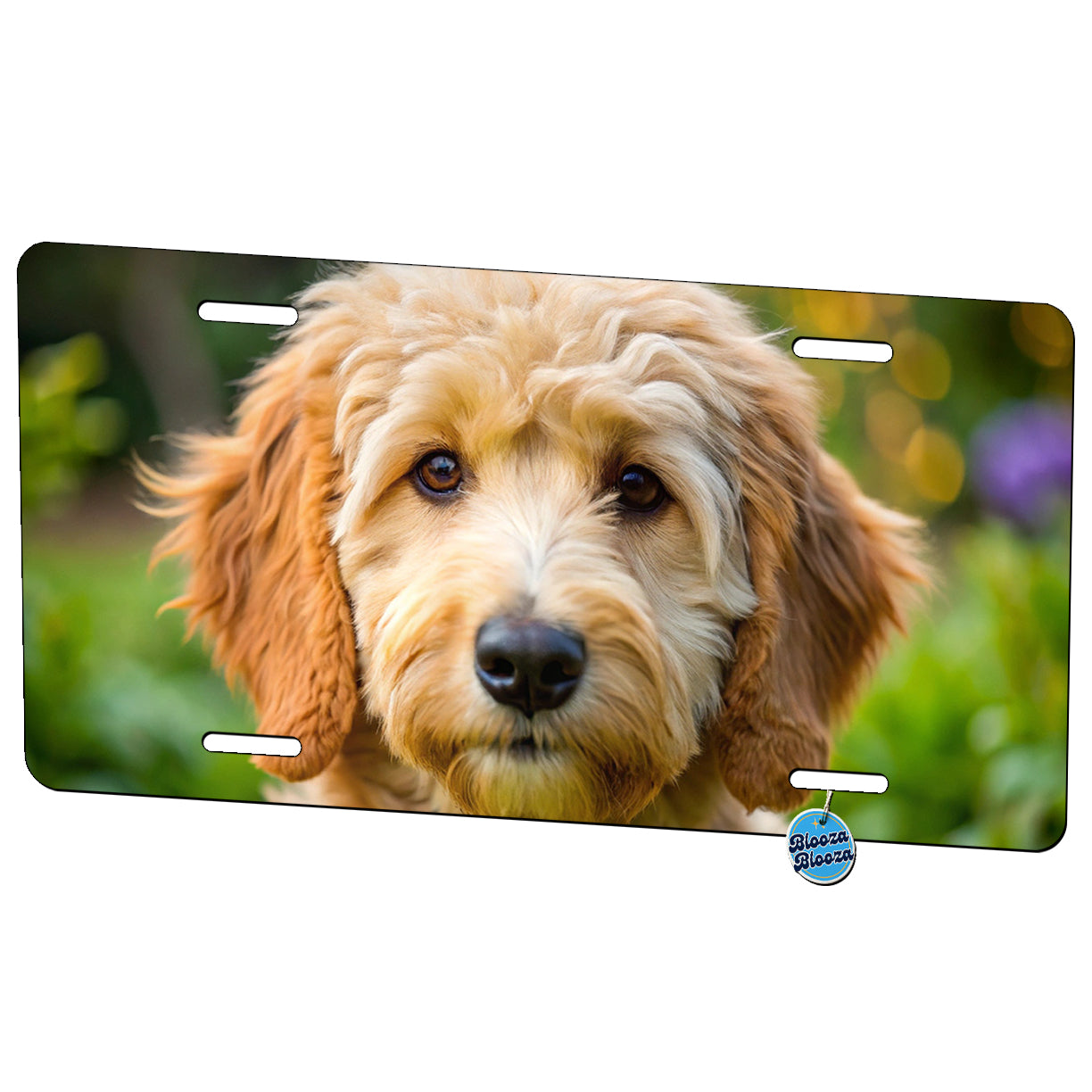 Goldendoodle Dog Photo Metal Vanity Novelty Tag License Plate for Trucks Cars SUVs