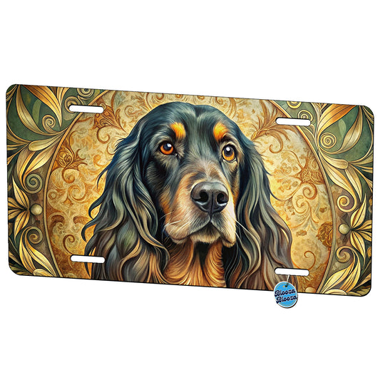 Gordon Setter Dog Art Nouveau Metal Vanity Novelty Tag License Plate for Trucks Cars SUVs
