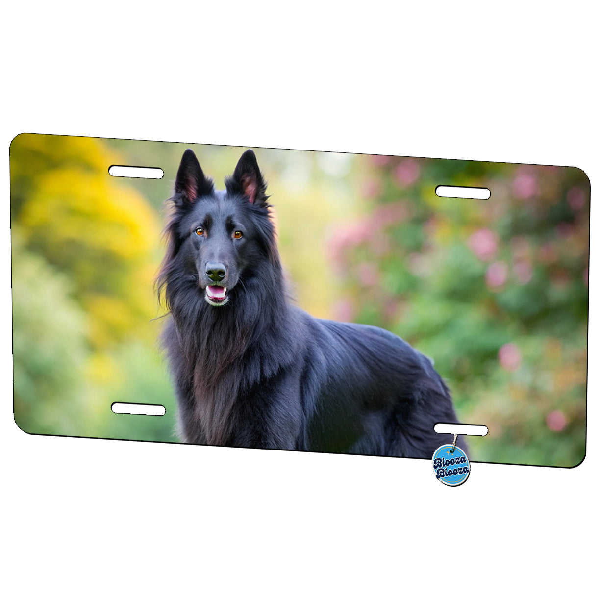 Groenendael Belgian Sheepdog Dog Photo Metal Vanity Novelty Tag License Plate for Trucks Cars SUVs