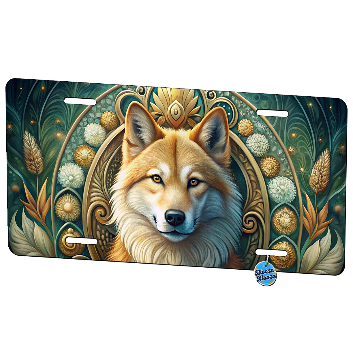 Icelandic Sheepdog Dog Art Nouveau Metal Vanity Novelty Tag License Plate for Trucks Cars SUVs