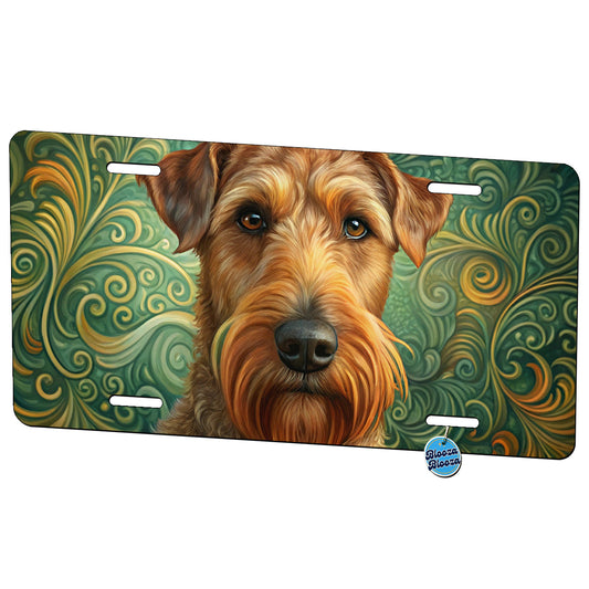 Irish Terrier Dog Art Nouveau Metal Vanity Novelty Tag License Plate for Trucks Cars SUVs