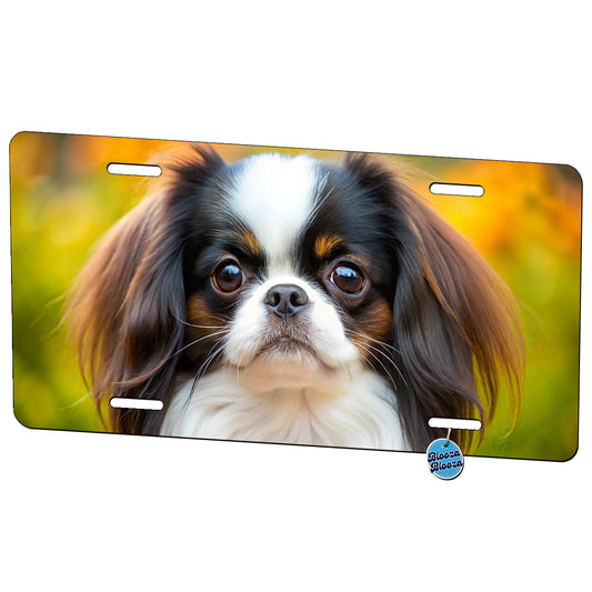 Japanese Chin Dog Photo Metal Vanity Novelty Tag License Plate for Trucks Cars SUVs