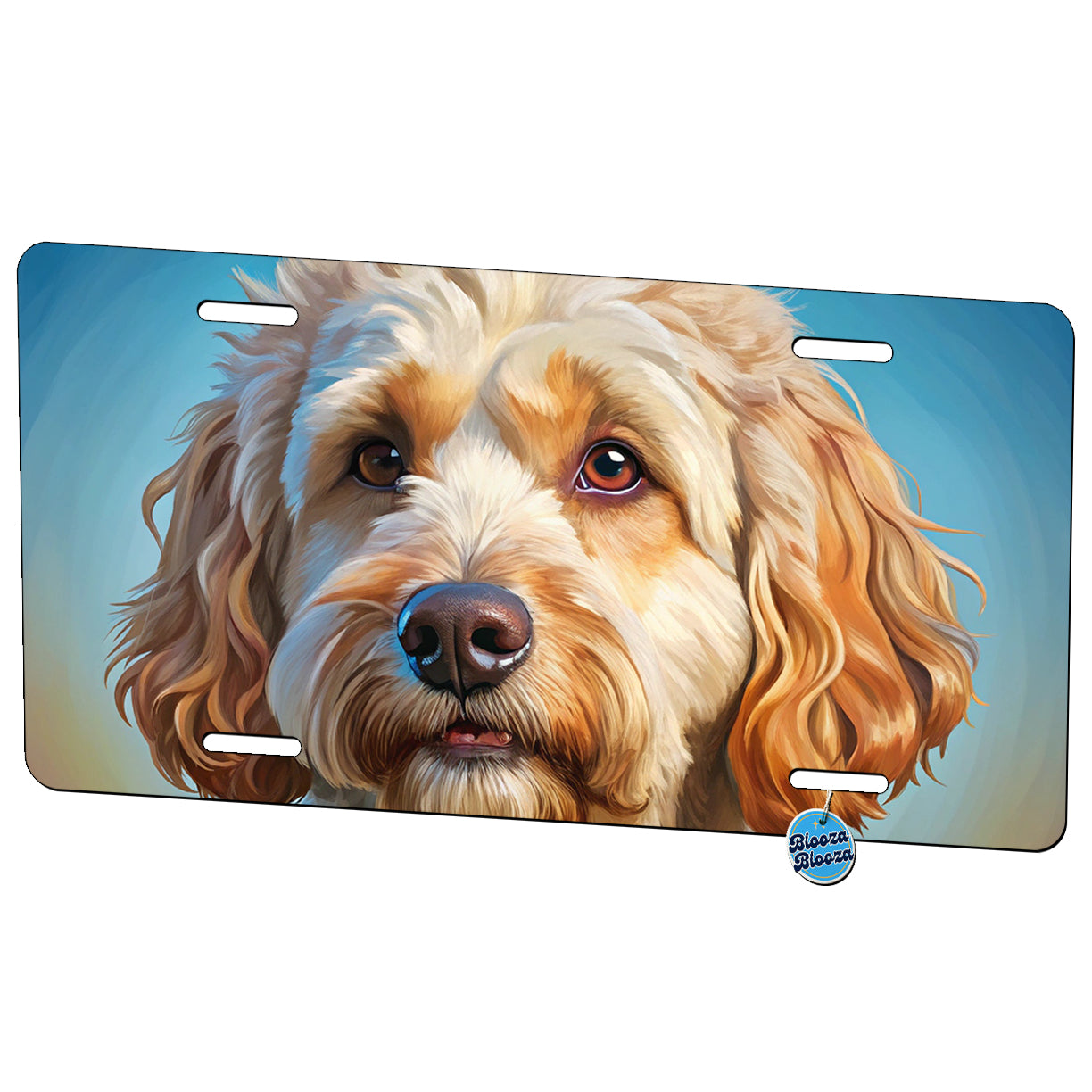 Labradoodle Dog Illustration Metal Vanity Novelty Tag License Plate for Trucks Cars SUVs